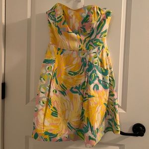 lilly pulitzer size 0 strapless dress